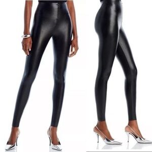 🌻NEW w.tags COMMANDO Black Perfect Control Faux Leather Leggings Size Large